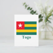 Togo vlag met naam briefkaart (Staand voorkant)