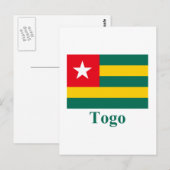 Togo vlag met naam briefkaart (Voorkant / Achterkant)