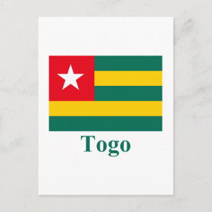 Togo vlag met naam briefkaart