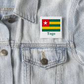 Togo vlag met naam vierkante button 5,1 cm (In situ)
