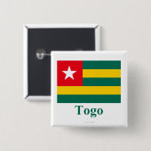 Togo vlag met naam vierkante button 5,1 cm (Voorkant /achterkant)