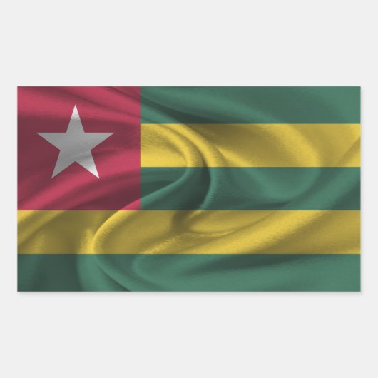 Togo Vlag Rechthoekige Sticker (Voorkant)