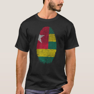 Togo vlag vingerafdruk in mijn DNA-togolese pE T-shirt