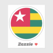 Togo Vlaggen Ronde Sticker (Vel)