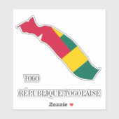Togo Vlaggenkaart Sticker (Vel)