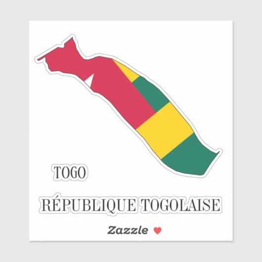 Togo Vlaggenkaart Sticker (Vel)