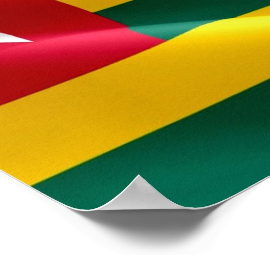Togo - Wapperende vlag - Poster (Hoek)