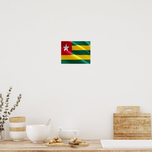 Togo - Wapperende vlag - Poster (Keuken)