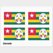 Togolese vlag & embleem, vlag van Togo Rechthoekige Sticker (Vel)