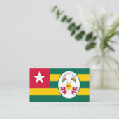 Togolese vlag & embleem, vlag van Togo Visitekaartje (Staand voorkant)