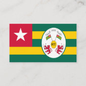 Togolese vlag & embleem, vlag van Togo Visitekaartje (Voorkant)