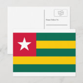 Togolese vlag, vlag van Togo Briefkaart (Voorkant / Achterkant)