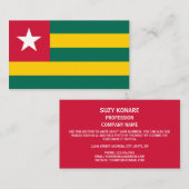 Togolese vlag, vlag van Togo Visitekaartje (Voorkant / Achterkant)