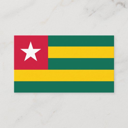 Togolese vlag, vlag van Togo Visitekaartje (Voorkant)