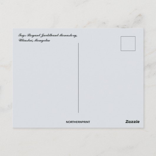 Togs Boyant Javklhant klooster Uliastai Mongolië Briefkaart (Achterkant)