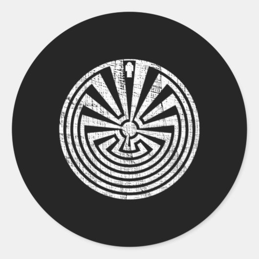 Tohono O'Odham in het doolhof Ronde Sticker (Voorkant)