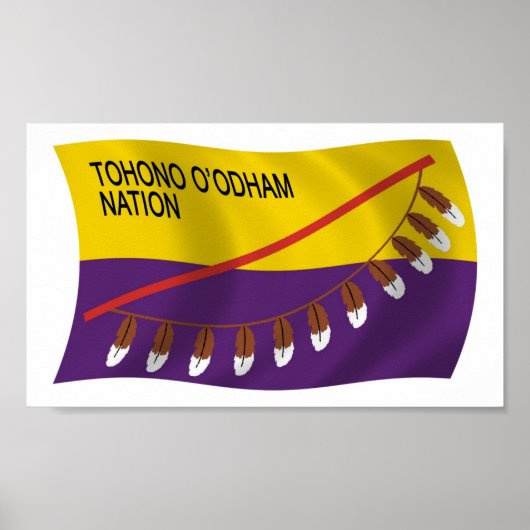 Tohono O'odham Nation Flag Poster Print (Voorkant)