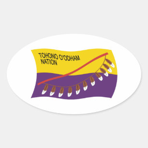 Tohono O'odham Nation Vlagsticker Ovale Sticker