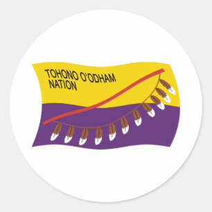 Tohono O'odham Nation Vlagsticker Ronde Sticker