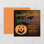 Toil and Trouble Spooky Halloween Party Uitnodigin Kaart (Voorkant / Achterkant)