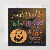 Toil and Trouble Spooky Halloween Party Uitnodigin Kaart (Voorkant)