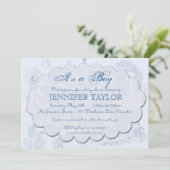  Toile Baby shower Invitation Blue Kaart (Staand voorkant)