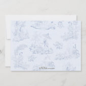  Toile Baby shower Invitation Blue Kaart (Achterkant)