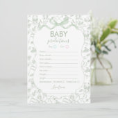 Toile Baby Voorspellingen Baby shower kaart (Staand voorkant)