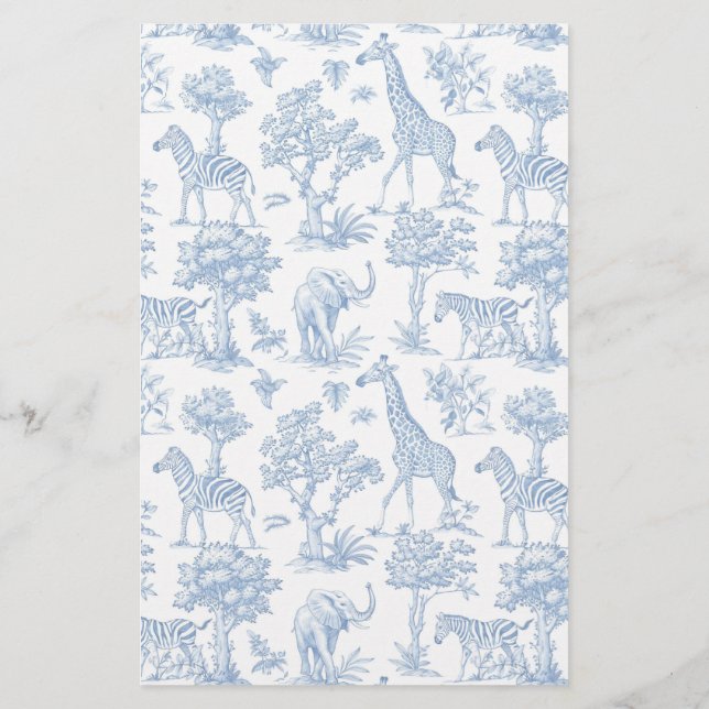 Toile Baby woord Scramble blauw safari baby shower (Achterkant)