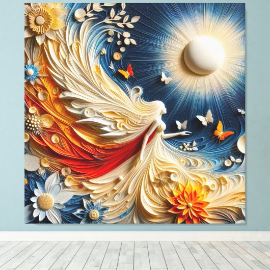 Toile Beau Time, goed humeur ☀️ Canvas Afdruk (Insitu (Houten vloer))