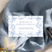 Toile Beer Baby shower Hoe groot is mama's buik Informatiekaartje