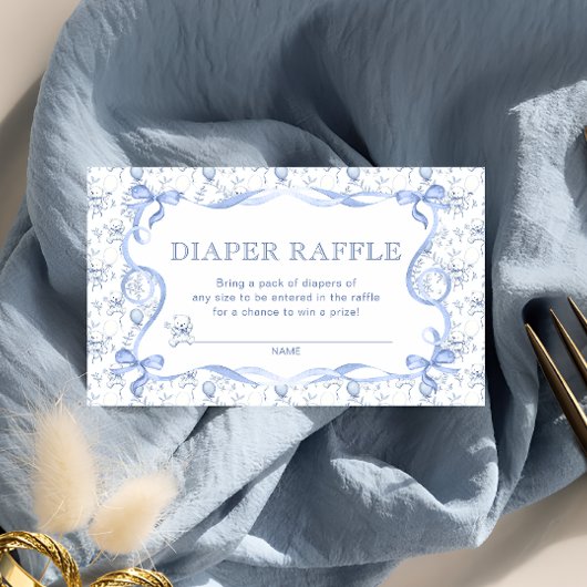 Toile Beer Baby shower Luier Raffle Tickets Informatiekaartje