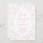 Toile Beer Baby shower Meisje Uitnodiging (Voorkant)