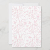 Toile Beer Baby shower Meisje Uitnodiging (Achterkant)