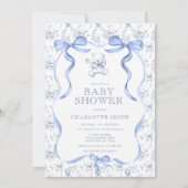 Toile Beer Blauw Baby shower Kaart (Voorkant)
