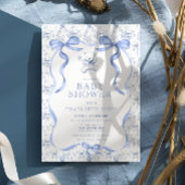 Toile Beer Blauw Baby shower Kaart