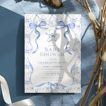 Toile Beer Blauw Baby shower