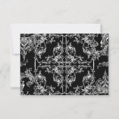 Toile Black n White Damask Swirl Wedding RSVP Card Kaartje (Achterkant)