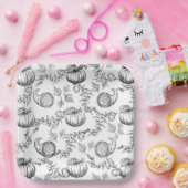 Toile Black Pumpkin 9 in. Bord Square Paper (Feest)