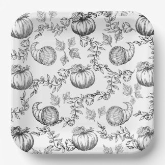 Toile Black Pumpkin 9 in. Bord Square Paper