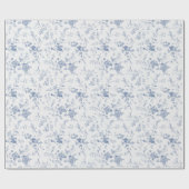 Toile  Blauw Bloemen Iets Blauw Geschenken Cadeaupapier (Vlak)