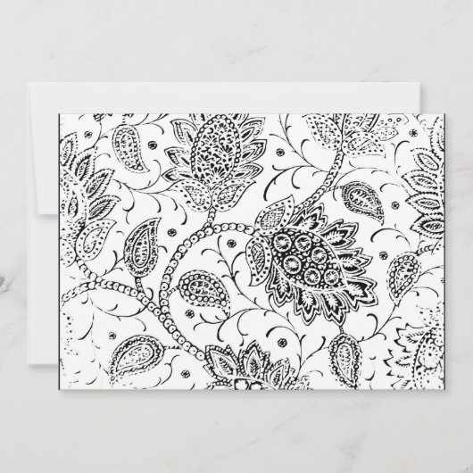 Toile Blauw en Wit Bruiloft Uitnodigingen (Achterkant)