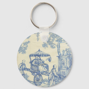 Toile - blauw en wit sleutelhanger