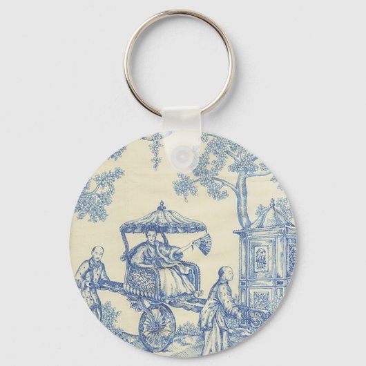 Toile - blauw en wit sleutelhanger (Voorkant)