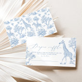 Toile Blauw grillige Safari Luier loterij ticket Informatiekaartje