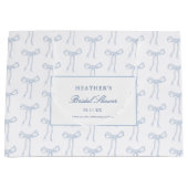 Toile Blauwe Strik Knoop De Knoop Blauwe Bruilofts Groot Cadeauzakje (Voorkant)