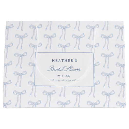 Toile Blauwe Strik Knoop De Knoop Blauwe Bruilofts Groot Cadeauzakje (Voorkant)