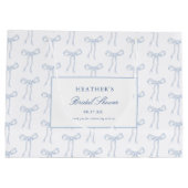 Toile Blauwe Strik Knoop De Knoop Blauwe Bruilofts Groot Cadeauzakje (Achterkant)