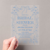 Toile Blue Bow Bruids Douche Uitnodiging (Insitu (Draagbaar))