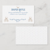 Toile Blue  Floral Nurse Baby shower Luier Informatiekaartje (Voorkant / Achterkant)